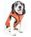 Touchdog Waggin Swag Fashion Designer Reversible 3M Insulated Pet Dog Coat Jacket, Small, Brown / Orange