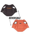 Touchdog Waggin Swag Fashion Designer Reversible 3M Insulated Pet Dog Coat Jacket, X-Small, Brown / Orange