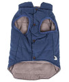 Touchdog Waggin Swag Fashion Designer Reversible 3M Insulated Pet Dog Coat Jacket, Large, Blue / Grey