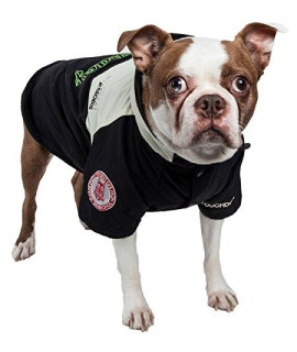 Touchdog Mount Pinnacle Waterproof And Windproof Fashion Designer Insulated Pet Dog Coat Ski Jacket Hooded Raincoat, X-Small, Black