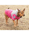 Touchdog Mount Pinnacle Waterproof And Windproof Fashion Designer Insulated Pet Dog Coat Ski Jacket Hooded Raincoat, X-Large, Pink