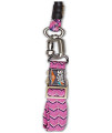 Doghelios Dura-Tough Easy Tension 3M Reflective Adjustable Multi-Swivel Pet Dog Leash And Collar, Medium, Pink