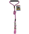 Doghelios Dura-Tough Easy Tension 3M Reflective Adjustable Multi-Swivel Pet Dog Leash And Collar, Large, Pink