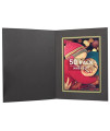 Golden State Art, Pack Of 50, 5X7 Photo Folders, Cardboard Picture Frame, Paper Photo Frame Cards, Greetingsinvitation Cards, Special Events: Graduation, Christmas, Wedding(Black With Gold Lining)
