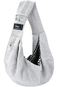 Cuby Dog and Cat Sling Carrier  Hands Free Reversible Pet Papoose Bag - Soft Pouch and Tote Design  Suitable for Puppy, Small Dogs, and Cats for Outdoor Travel (Classic Grey)