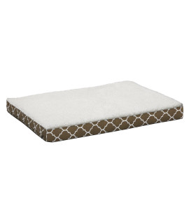 Orthopedic Dog Bed w/ Removable Dog Bed Cover ft. Teflon Fabric Protector, XL Dog Breed, 36 x 48 Inch, Brown / White Geometric Pattern