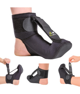 BraceAbility Plantar Fasciitis Night Sock Soft Stretching Boot Splint for Sleeping, Achilles Tendonitis Foot Support Brace Heel Pain Relief compression Sleeve (Medium)