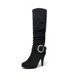 Dream Pairs Womens Paris Black Knee High High Heel Winter Boots - 6 M Us