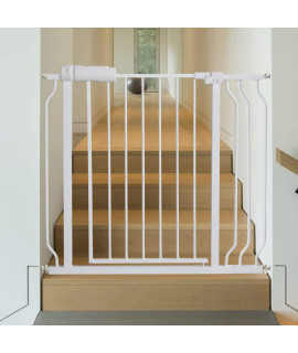 Baby Gate For Doorways Stairs Hallway 34-385 Inch Wide, Walk Through Child Gates With Pressure Mounted Extention Kit, Indoor Safety Child Gates For Kids Or Pets