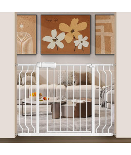 Baby Gate For Doorways Stairs Hallway 385 To 435 Inch Wide, Walk Through Child Gates With Pressure Mounted Extention Kit, Indoor Safety Child Gates For Kids Or Pets