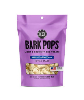 BIXBI Bark Pops, White Cheddar (4 oz, 1 Pouch) - Crunchy Small Training Treats for Dogs - Wheat Free and Low Calorie Dog Treats, Flavorful Healthy and All Natural Dog Treats