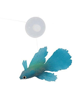uxcell Aquarium Fish Tank Suction Cup Simulated Floating Betta Decor, Blue