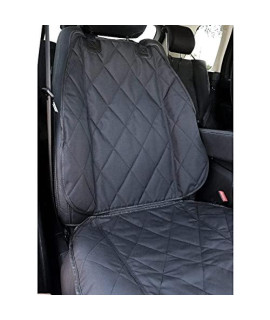 BarksBar Pet Front Seat Cover for Cars - Black, Nonslip Backing with Anchors, Quilted, Padded, Durable Pet Seat Covers for Cars, Trucks & SUVs