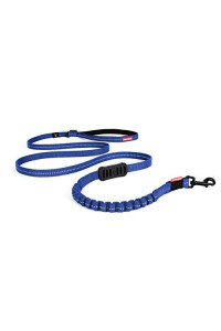 EzyDog Zero Shock Leash LITE - Best Shock Absorbing Bungee Dog Leash & Training Lead - Double Handle Reflective Leash for Traffic Control - for Walking, Jogging and Running (72", Blue)
