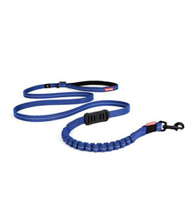 EzyDog Zero Shock Leash LITE - Best Shock Absorbing Bungee Dog Leash & Training Lead - Double Handle Reflective Leash for Traffic Control - for Walking, Jogging and Running (72", Blue)