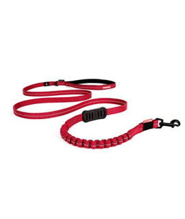 EzyDog Zero Shock Lite Bungee Dog Leash for Small Dogs - Perfect for Dogs 26 lbs or Less - Shock Absorbing Design for Superior Comfort and Control - Reflective for Nighttime Safety (72". Red)