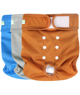 Wegreeco Washable Reusable Premium Dog Diapers, Large, Natural color, for Female Dog, Pack of 3