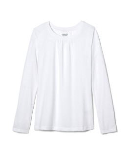 French Toast girls Long Sleeve crewneck Tee T Shirt, White, 2 US