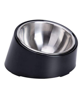 SUPER DESIGN Mess Free 15 Degree Slanted Bowl for Dogs and Cats 1.5 Cup Black