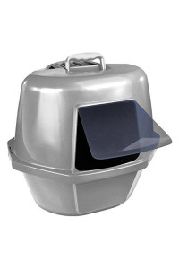 Van Ness Corner Enclosed Cat Pan, Silver, Large (CP9)