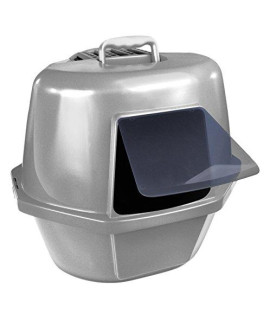 Van Ness Corner Enclosed Cat Pan, Silver, Large (CP9)