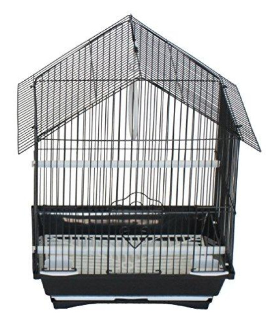 YML A1314MBLK House Top Style Small Parakeet Cage, 13.3 x 10.8 x 17.8