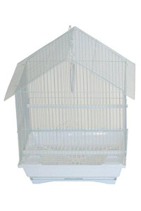 YML A1314MWHT House Top Style Small Parakeet Cage, 13.3 x 10.8 x 17.8