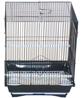 YML A1324MBLK Flat Top Medium Parakeet Cage, 13.3 x 10.8 x 16.5