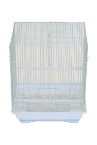 YML A1324MWHT Flat Top Medium Parakeet Cage, 13.3 x 10.8 x 16.5, White
