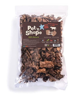 Pet n Shape Beef Lung Dog Treats  Made and Sourced in the USA - Training Treat, 1 Pound