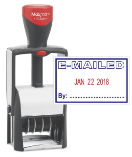 Heavy Duty Date Stamp With Emailed Self Inking Stamp - 2 Color Bluered Ink