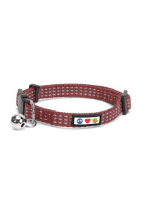 Pawtitas Reflective Cat Collar With Safety Buckle And Removable Bell Cat Collar Kitten Collar Brown Cat Collar