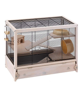 Ferplast HAMSTERVILLE Hamster Habitat cage Sturdy Wooden Structure Black