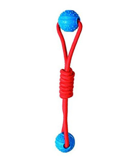 Chase n Chomp Barney Fetch Double Ball Tug Toy That Floats