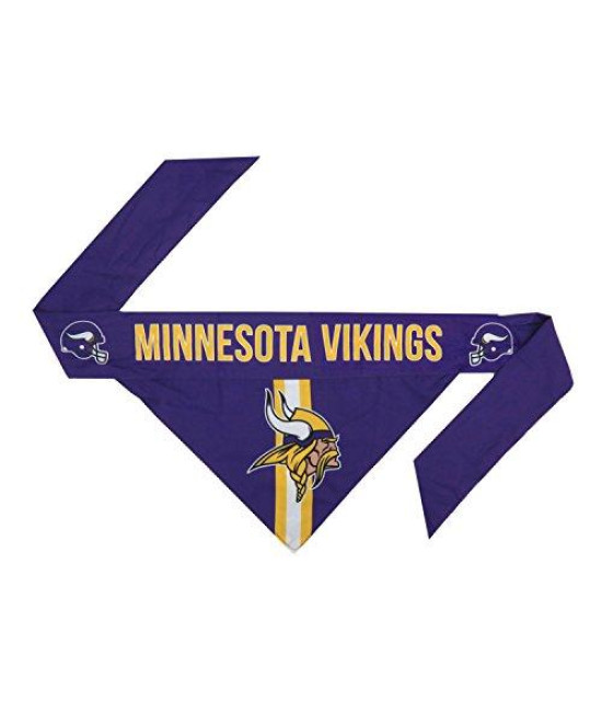 Littlearth Unisex-Adult NFL Minnesota Vikings Pet Bandana, Team Color, Large