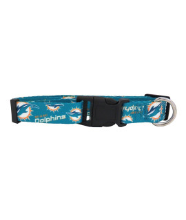 Littlearth Unisex-Adult NFL Miami Dolphins Pet collar, Team color, Large (320101-DOLP-L)