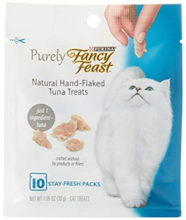Purina Fancy Feast Purely Natural Hand-Flaked Tuna Cat Treats 1.06 Oz. Pouch