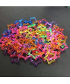 Power of Dream Star Shape Clear Color Chain Links Plastic Neon Toy Parrot Bird Foot Parts Kid DIY 100pcs