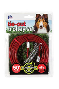 Prevue Pet Products 2124 Medium-Duty 50 Tie-Out Cable Trolley Set