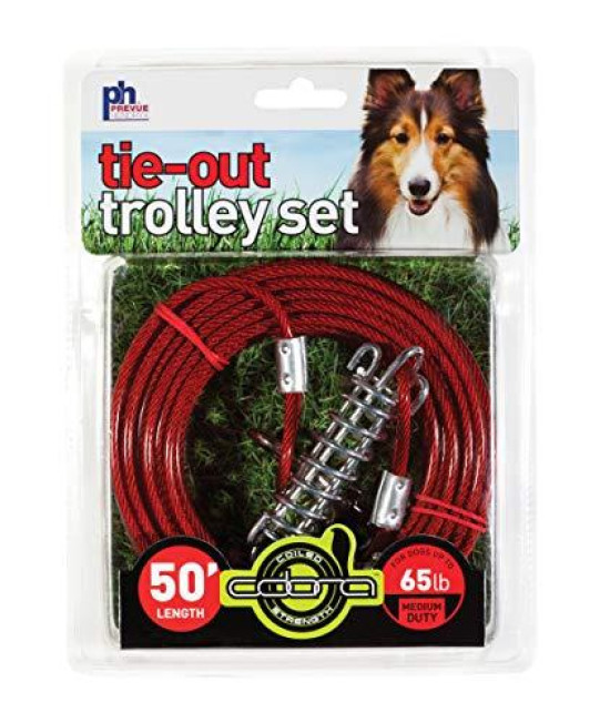 Prevue Pet Products 2124 Medium-Duty 50 Tie-Out Cable Trolley Set