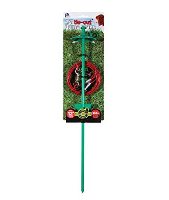 Prevue Pet Products 2123 Medium-Duty 24 Dome Tie-Out Stake with 12 Cable