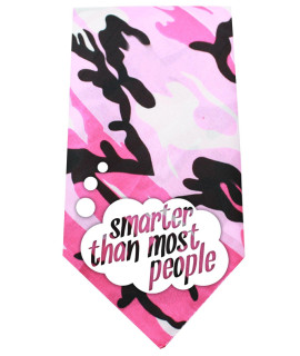 Mirage Pet Products Smarter Than Most People Screen Print Bandana Standard Pink camo