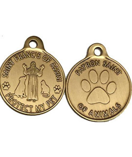 RecoveryChip Saint Francis of Assisi Patron Saint of Pets/Protect My Pet Bronze Dog Cat Tag Charm