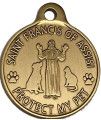 RecoveryChip Saint Francis of Assisi Patron Saint of Pets/Protect My Pet Bronze Dog Cat Tag Charm