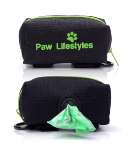 Paw Lifestyles Dog Poop Bag Holder Leash Attachment - Fits Any Dog Leash - Includes Free Roll Of Dog Bags - Poop Bag Dispenser