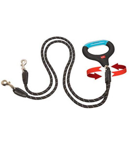 Dual Doggie Gel Rope Leash, Medium/Large Size, Black (dual large)