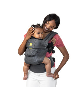 LALLAbaby complete Airflow Ergonomic 6-in-1 Baby carrier Newborn to Toddler - with Lumbar Support - for children 7-45 Pounds - 360 Degree Baby Wearing - Inward and Outward Facing - charcoal