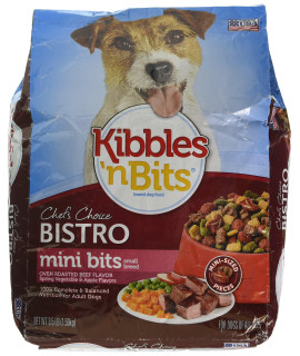 Kibbles N Bits Bistro Small Breed Mini Bits Dog Food - Oven Roasted Beef - 35 Lb