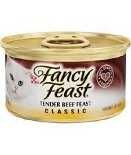 Fancy Feast Classic Tender Beef Feast Canned Cat Food, 3 Oz, 12 Cans
