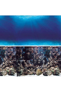Vepotek Aquarium Background Deep Seabed/Coral Rock Double Sides (Deep Seabed/Coral Rock, 72Wx24H)